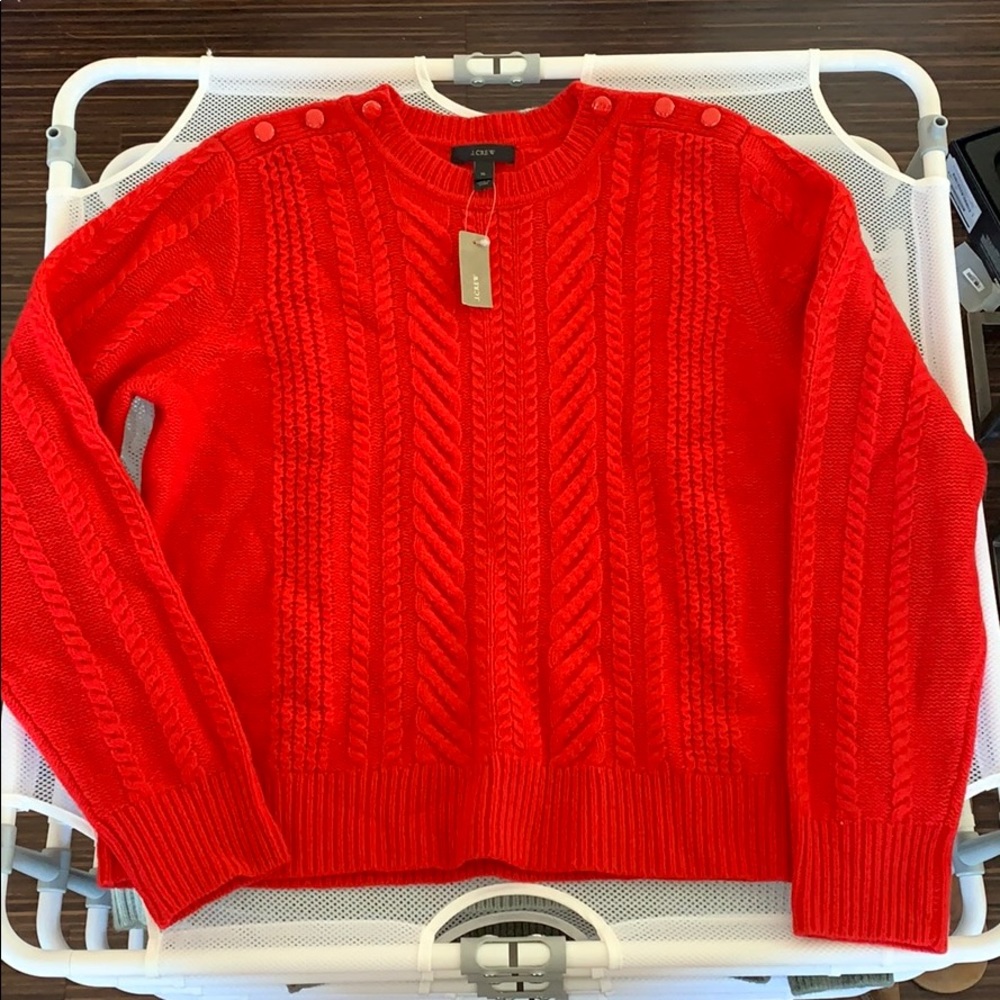 JCrew Cable knit wool sweater NWT